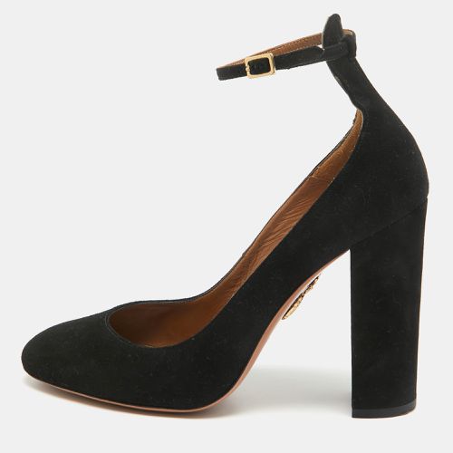 Aquazzura Black Suede Alix Ankle Strap Pumps Size 39 - Aquazzura - Modalova