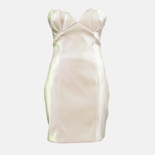 Area Champagne Pink Lame Strapless Mini Dress M - Area - Modalova