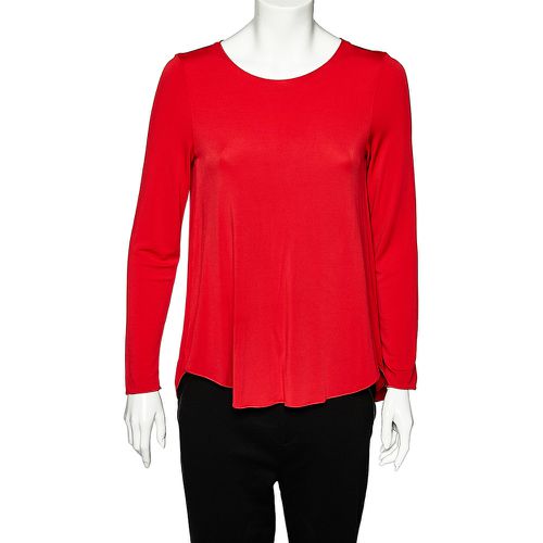 Armani Collezioni Red Jersey Round Neck Top M - Armani Collezioni - Modalova