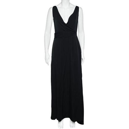 Armani Collezioni Black Silk Sleeveless Maxi Dress M - Armani Collezioni - Modalova