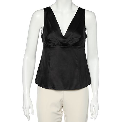 Armani Collezioni Black Silk Satin Sleeveless Top M - Armani Collezioni - Modalova