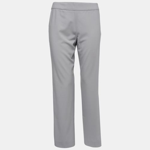 Armani Collezioni Pale Grey Stretch Wool Trousers S - Armani Collezioni - Modalova