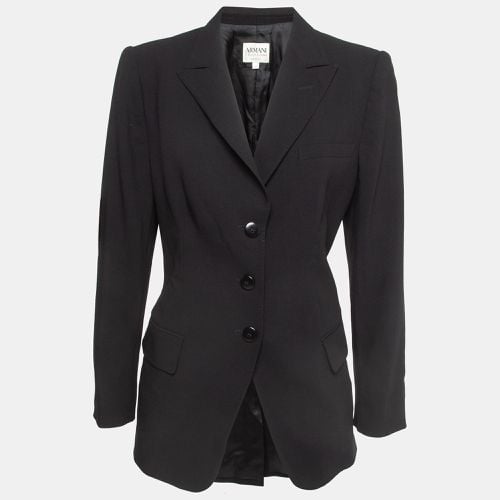 Armani Collezioni Black Gabardine Single Breasted Blazer XL - Armani Collezioni - Modalova