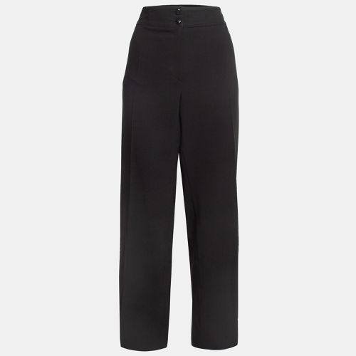 Armani Collezioni Black Gabardine Buttoned Formal Trousers XL - Armani Collezioni - Modalova