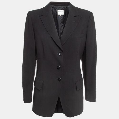 Armani Collezioni Black Gabardine Single Breasted Formal Blazer XL - Armani Collezioni - Modalova