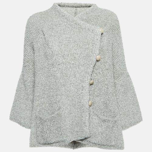 Armani Collezioni Grey Wool Knit Buttoned Sweater M - Armani Collezioni - Modalova