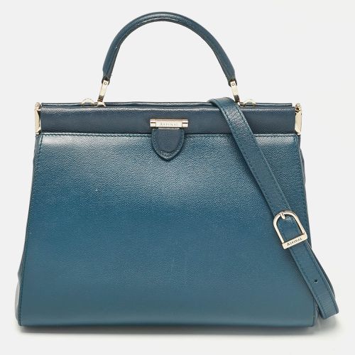 Aspinal Of London Teal Blue Leather Small Florence Frame Top Handle Bag - Aspinal Of London - Modalova