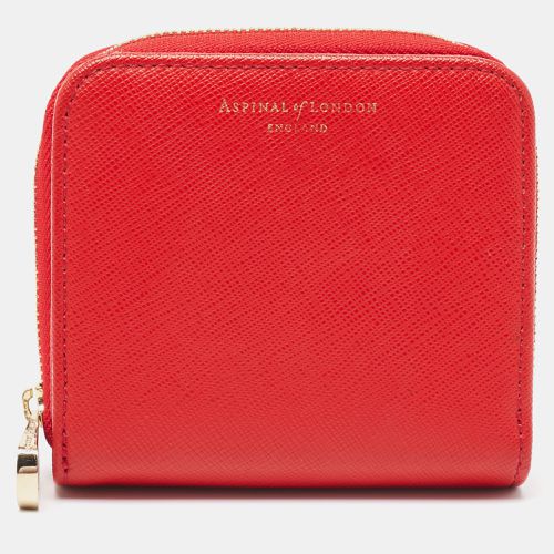 Aspinal Of London Red Leather Zip Around Compact Wallet - Aspinal Of London - Modalova