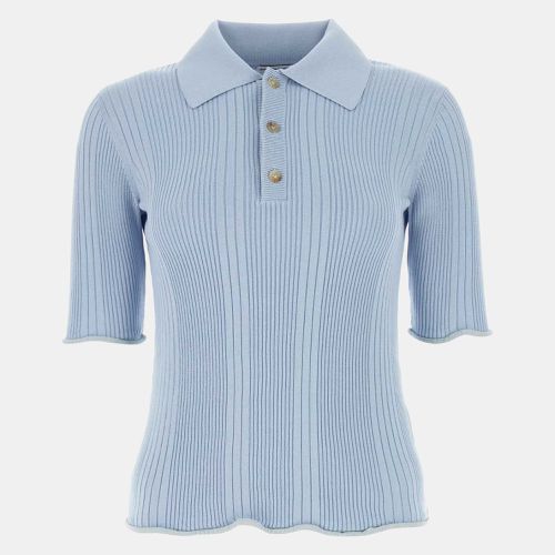 Bottega Veneta Pastel Light-blue Cotton Polo Shirt XS - Bottega Veneta - Modalova