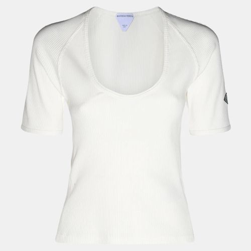 Bottega Veneta White Cotton Rib Jersey Top S - Bottega Veneta - Modalova