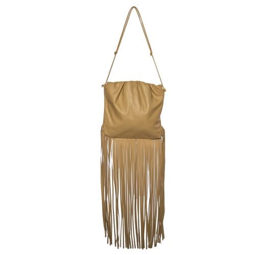 Bottega Veneta Beige Leather Fringe Pouch Hobo - Bottega Veneta - Modalova