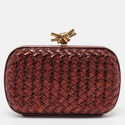 Bottega Veneta Metallic Brown Intrecciato Leather Knot Clutch - Bottega Veneta - Modalova