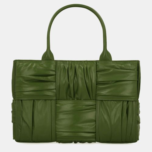 Bottega Veneta Green Calf Leather Arco Leather Tote Bag - Bottega Veneta - Modalova