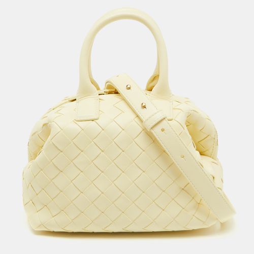 Bottega Veneta Light Yellow Intrecciato Leather Mini Bauletto Bowling Bag - Bottega Veneta - Modalova