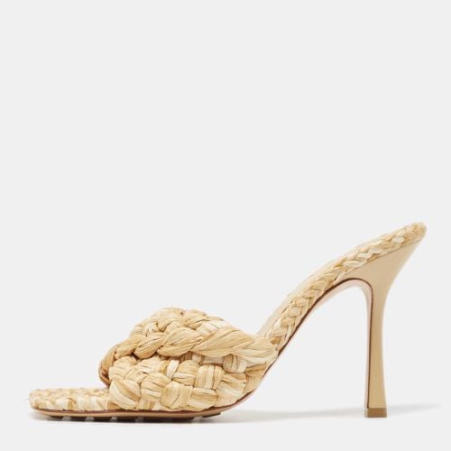 Bottega Veneta Beige Raffia Lido Slide Sandals Size 41 - Bottega Veneta - Modalova