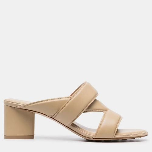 Bottega Veneta Beige Leather Crossover Strap Sandals EU 38 - Bottega Veneta - Modalova