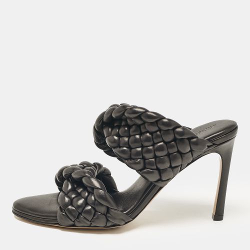 Bottega Veneta Black Leather Intrecciato Slide Sandals Size 38.5 - Bottega Veneta - Modalova