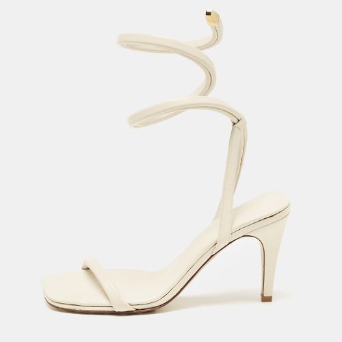 Bottega Veneta White Leather Spiral Ankle Wrap Sandals Size 39 - Bottega Veneta - Modalova