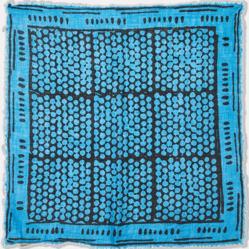 Bottega Veneta Blue/Black Printed Silk Blend Scarf - Bottega Veneta - Modalova