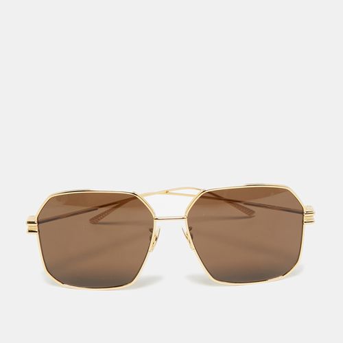 Bottega Veneta Black/Gold Tone BV1047S Square Sunglasses - Bottega Veneta - Modalova