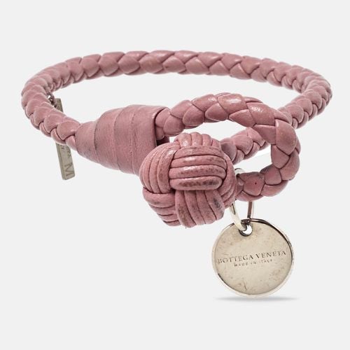 Bottega Veneta Intrecciato Leather Silver Tone Bracelet - Bottega Veneta - Modalova