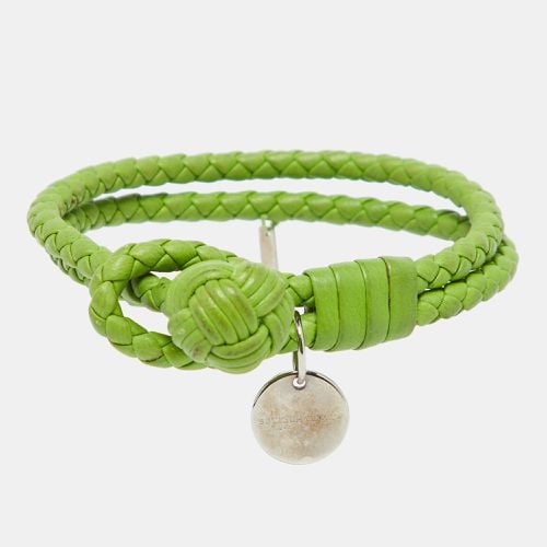 Bottega Veneta Green Intrecciato Leather Double Knot Bracelet M - Bottega Veneta - Modalova