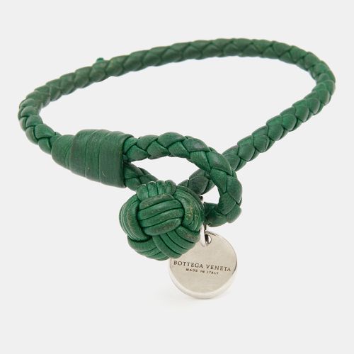 Bottega Veneta Intrecciato Green Leather Single Knot Bracelet S - Bottega Veneta - Modalova