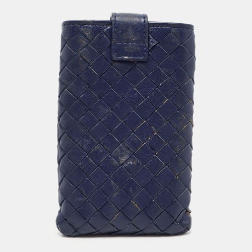 Bottega Veneta Dark Blue Intrecciato Leather Phone Case - Bottega Veneta - Modalova