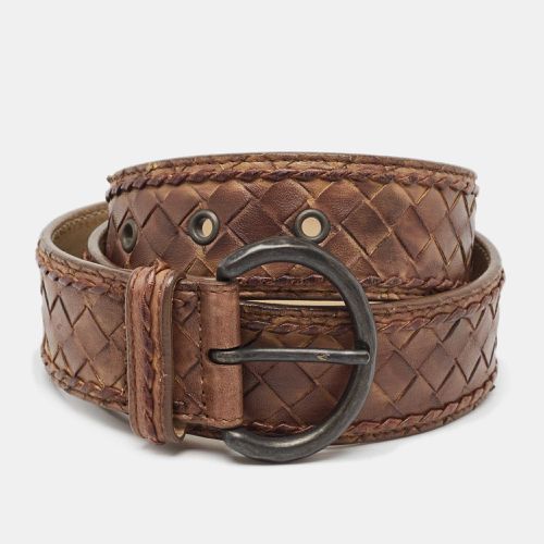 Intrecciato Leather Buckle Belt 80 CM - Bottega Veneta - Modalova