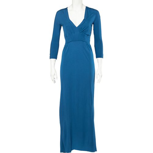 Bottega Veneta Blue Crepe V-Neck Long Sleeve Maxi Dress S - Bottega Veneta - Modalova