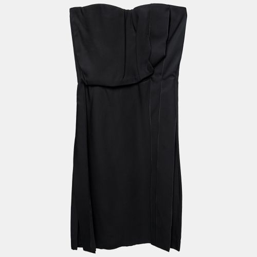 Bottega Veneta Black Synthetic Pleated Fringe Strapless Dress S - Bottega Veneta - Modalova