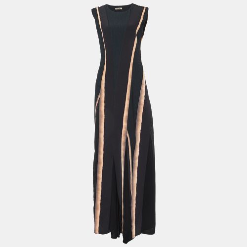 Bottega Veneta Black Textured & Printed Crepe Sleeveless Maxi Dress S - Bottega Veneta - Modalova