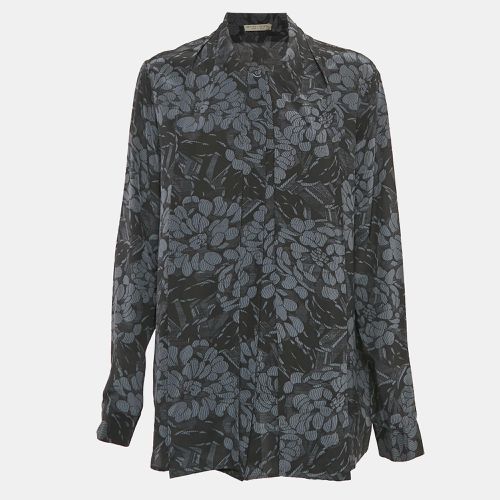 Black Printed Silk Tie-Up Collar Shirt M - Bottega Veneta - Modalova