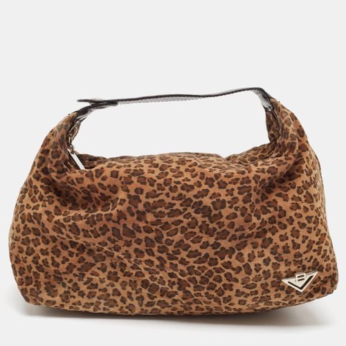 Bottega Veneta Brown Leopard Print Nylon Pouch - Bottega Veneta - Modalova