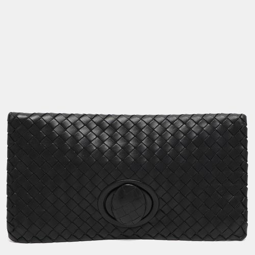 Intrecciato Leather Twist Lock Clutch - Bottega Veneta - Modalova