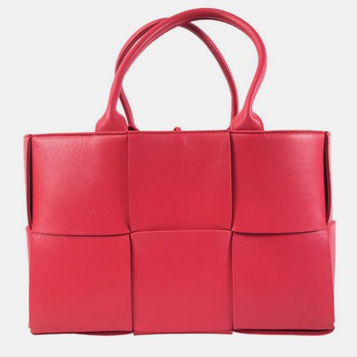 Bottega Veneta Red Intrecciato Lambskin Arco Small Tote Bag - Bottega Veneta - Modalova