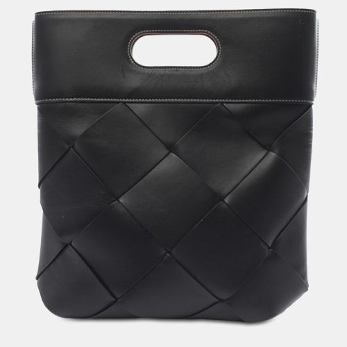 Bottega Veneta Black Calf Leather Small Intrecciato Slip Handbag - Bottega Veneta - Modalova