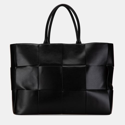 Bottega Veneta Black Lambskin Intrecciato Arco Large Tote Bag - Bottega Veneta - Modalova