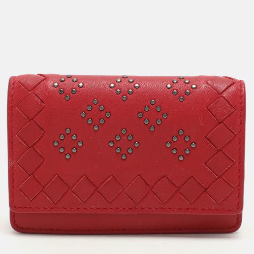 Bottega Veneta Red Intrecciato Leather Embellished Coin Purse - Bottega Veneta - Modalova