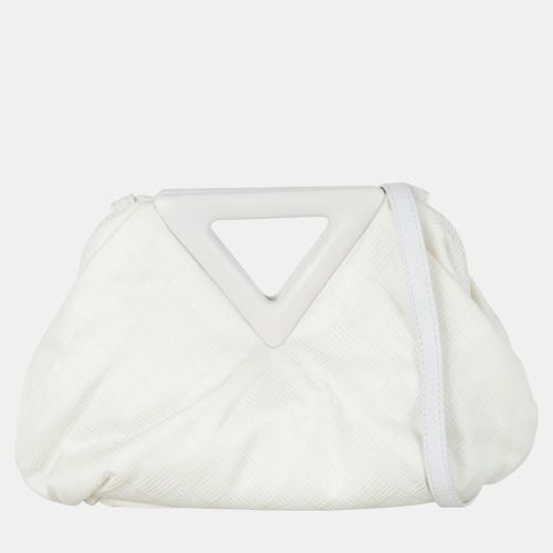 Bottega Veneta White Fabric and Leather Point Shoulder Bag - Bottega Veneta - Modalova