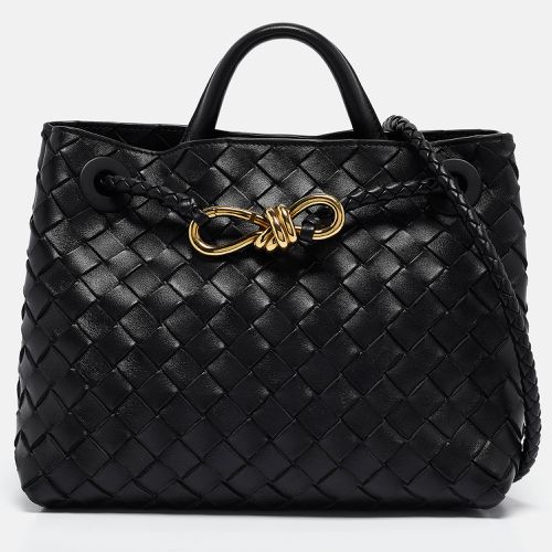 Bottega Veneta Black Intrecciato Leather Small Andiamo Top Handle Bag - Bottega Veneta - Modalova