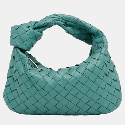 Turquoise Leather Mini Intrecciato Jodie Bag - Bottega Veneta - Modalova