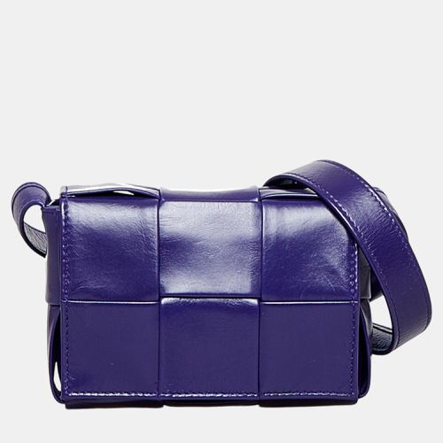 Bottega Veneta Purple Candy Calfskin Intrecciato Cassette Crossbody Bag - Bottega Veneta - Modalova