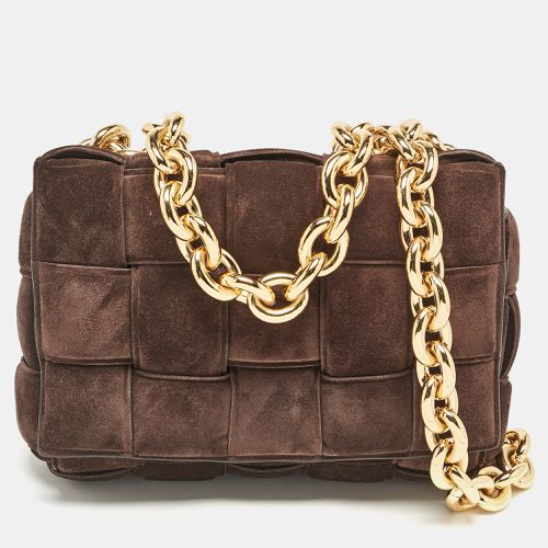 Bottega Veneta Dark Brown Suede Chain Cassette Shoulder Bag - Bottega Veneta - Modalova