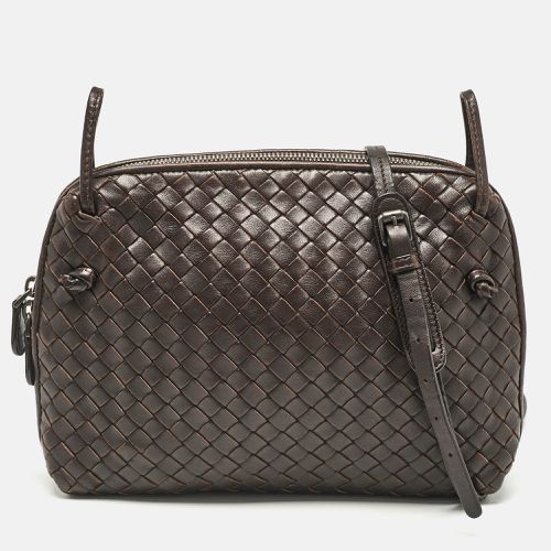 Dark Intrecciato Leather Leather Nodini Crossbody Bag - Bottega Veneta - Modalova