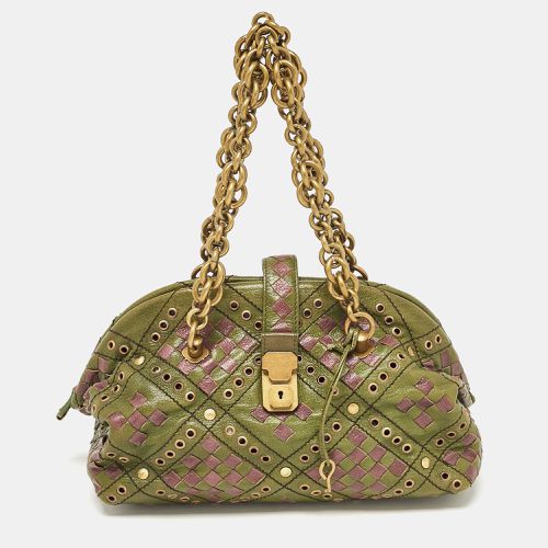 Bottega Veneta Green/Purple Intrecciato Leather Bowler Bag - Bottega Veneta - Modalova