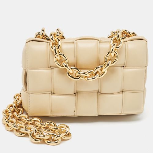 Bottega Veneta Beige Padded Leather Cassette Chain Shoulder Bag - Bottega Veneta - Modalova