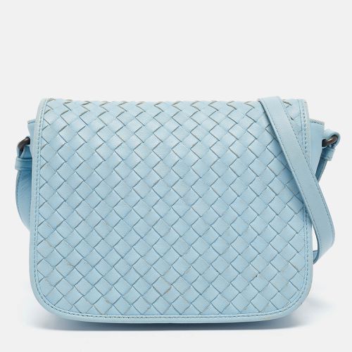 Bottega Veneta Light Blue Intrecciato Leather Flap Crossbody Bag - Bottega Veneta - Modalova