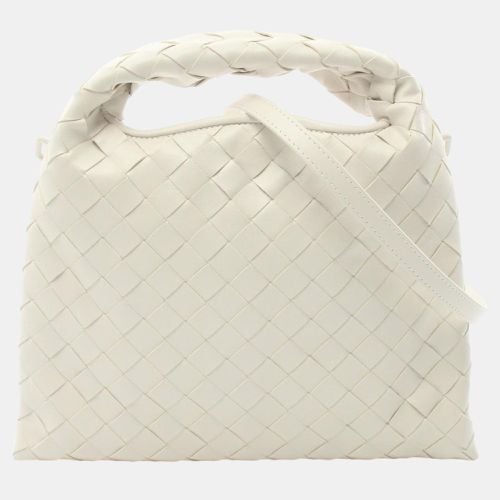 Bottega Veneta White Leather Mini Hop Intrecciato Shoulder Bag - Bottega Veneta - Modalova