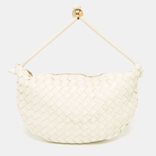 Bottega Veneta White Intrecciato Leather Medium Turn Pouch - Bottega Veneta - Modalova